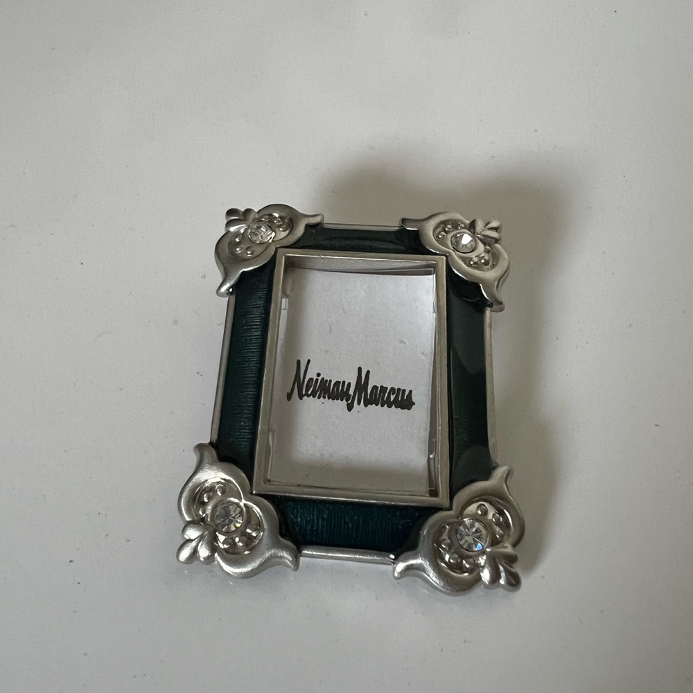 Jay Strongwater MINI Silver and Green Decorative Frame
